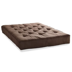 Queen size 6-inch Thick Spring Futon Mattress in Chocolate Brown