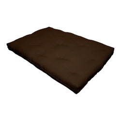 Full size 8-inch Thick Cotton Poly Futon Mattress in Dark Brown