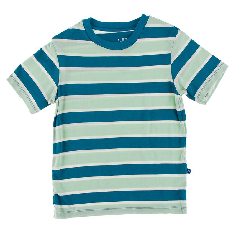 Crew Neck Tee (Easy Fit + Short Sleeve) - Seaside Cafe Stripe