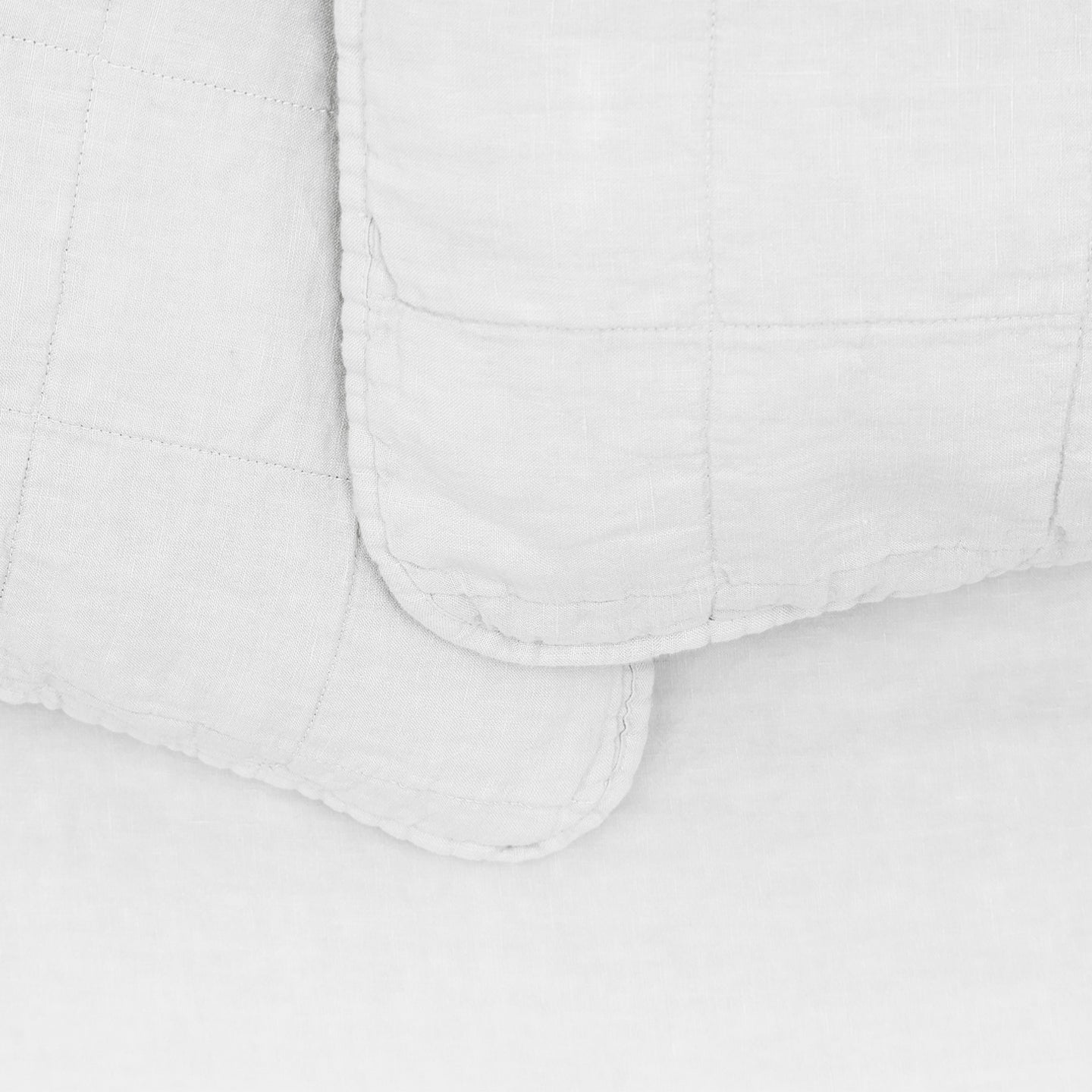 Simple Linen Quilted Shams, Set of 2 - White