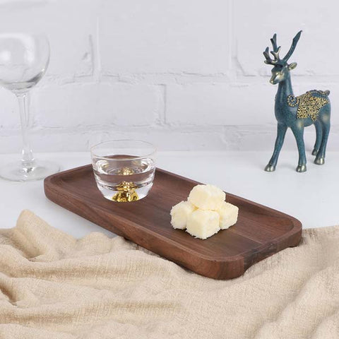 Walnut Wooden Tray Solid Wood Serving Tray Rectangle Platter Tea Tray Coffee Table Tray