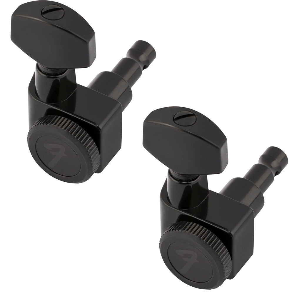 Fender Deluxe Locking Staggered Guitar Tuners, Black (Pair)