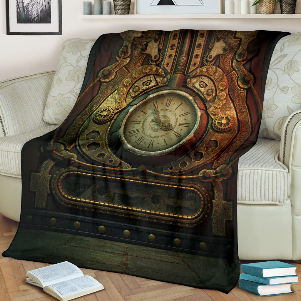 Steampunk Piston Clock Blanket