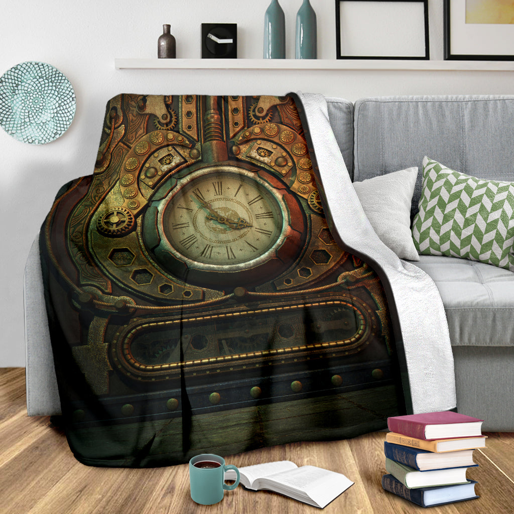 Steampunk Piston Clock Blanket