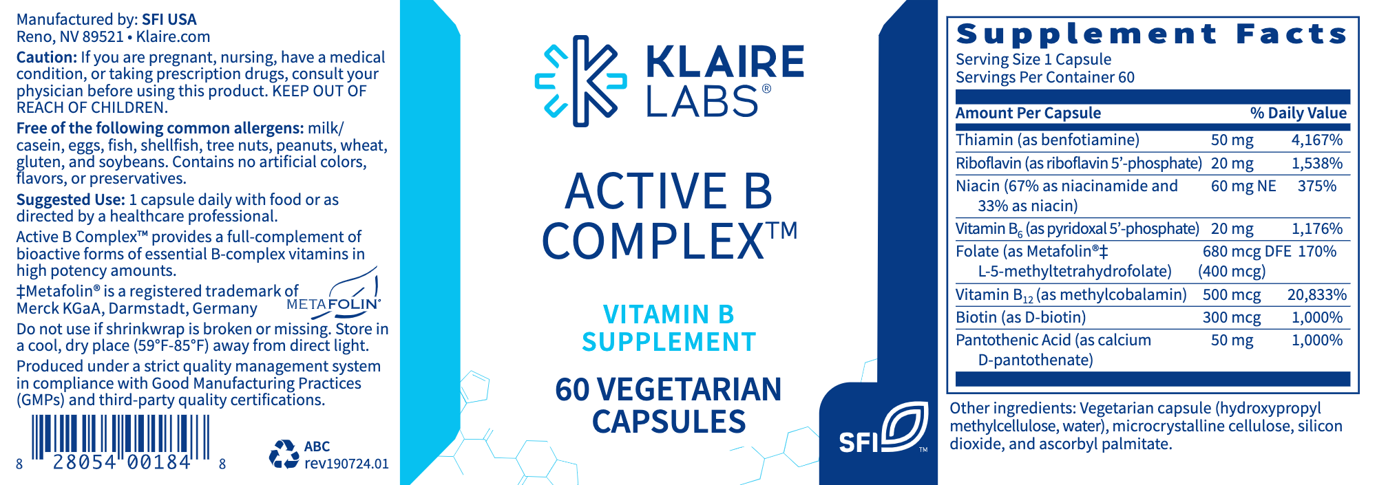 Active B Complex (60 Capsules)