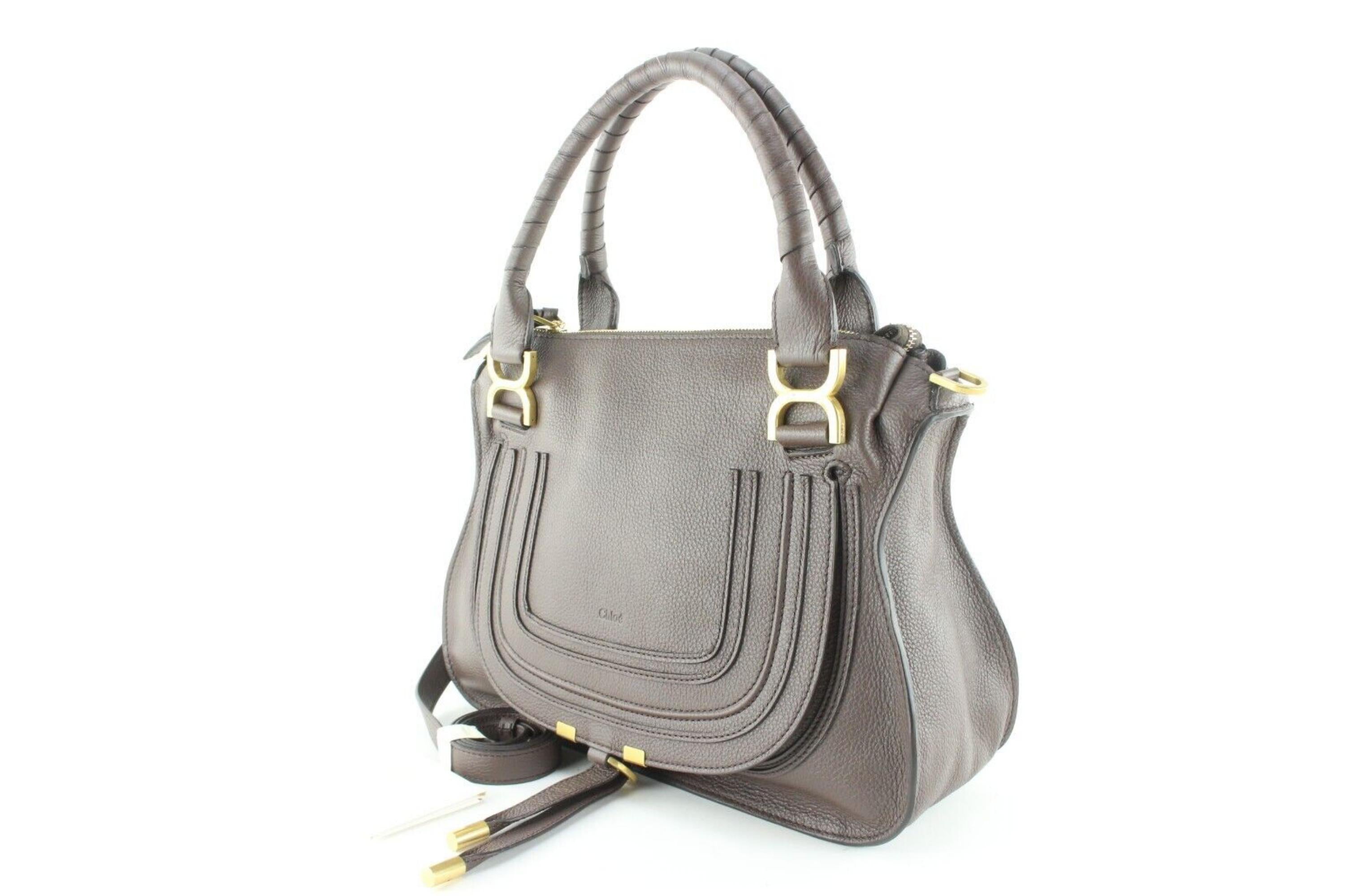 Chloe Grey Leather Medium Marcie 2way Flap Bag 1CH0509