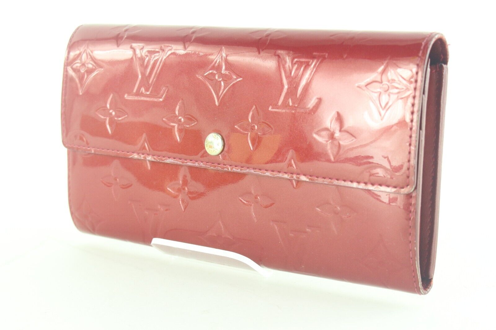 Louis Vuitton Womens Sarah Vernis Leather Long Flap Wallet 3LVS105K