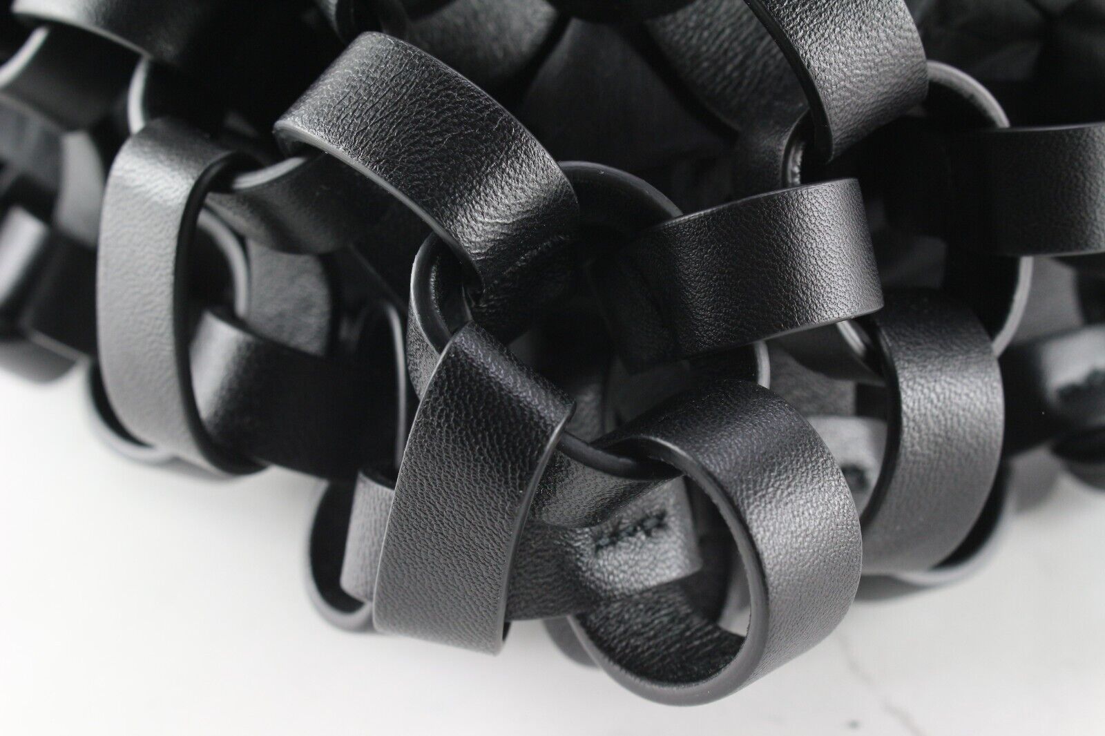Bottega Veneta Sold Out Runway Woven Black Leather Grasp Bag 1BV0130