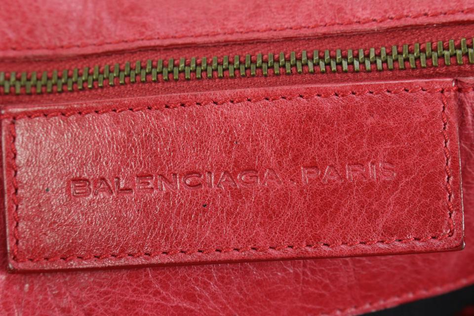 Balenciaga Red Sang Lambskin Leather S Sunday Tote 98ba52s