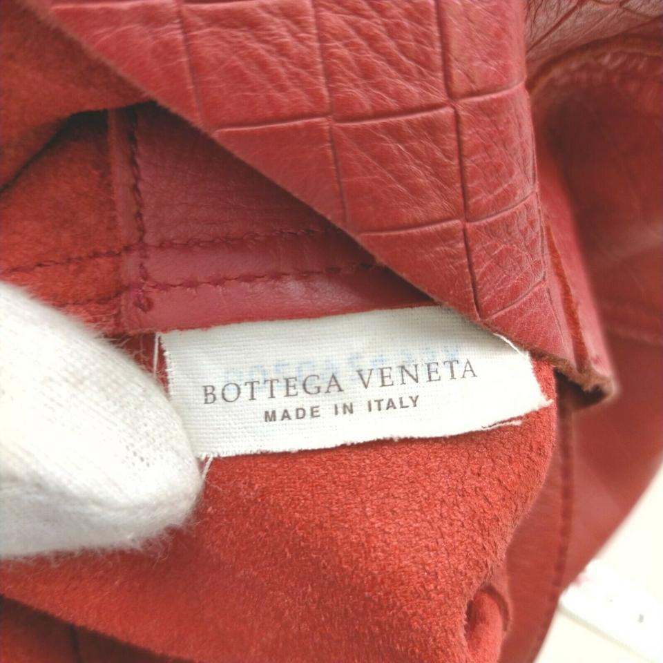 Bottega Veneta Quilted Red Leather Messenger Hobo 861217