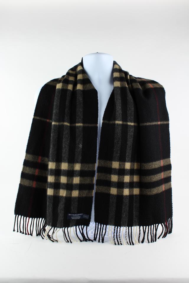 Burberry Black Classic Check Scarf 8bur1223