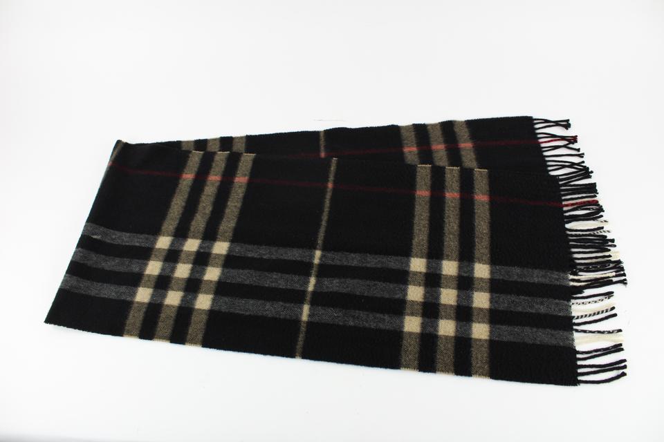 Burberry Black Classic Check Scarf 8bur1223