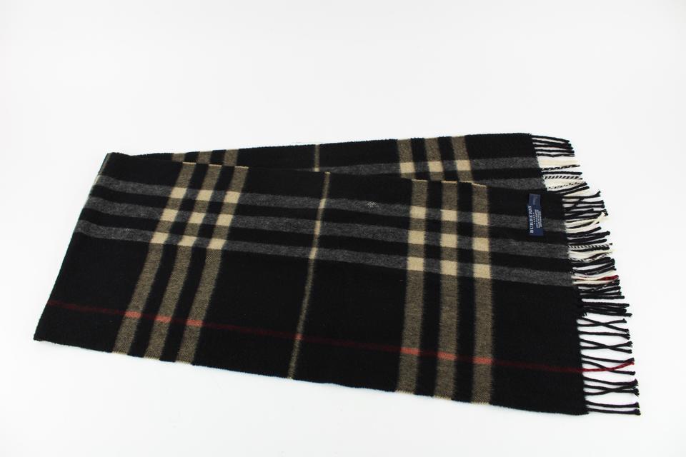 Burberry Black Classic Check Scarf 8bur1223