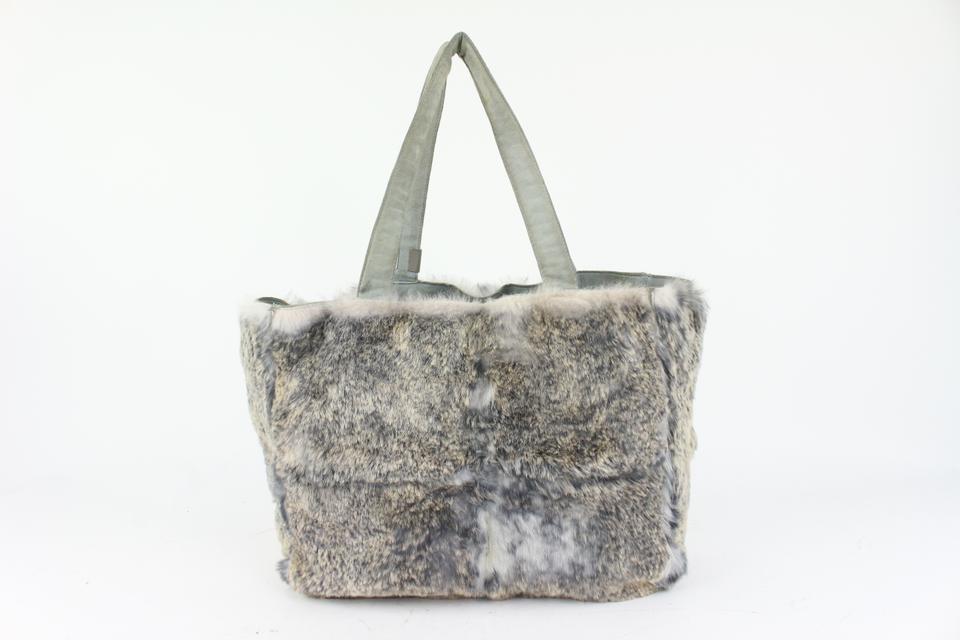 Chanel Grey Fur Rabbit Lapin Tote Bag 1014c22