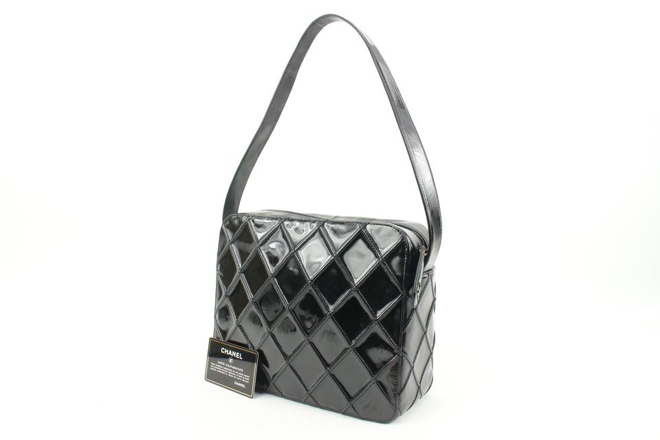 Chanel Black Quilted Patent Shoulder Bag 4c131s