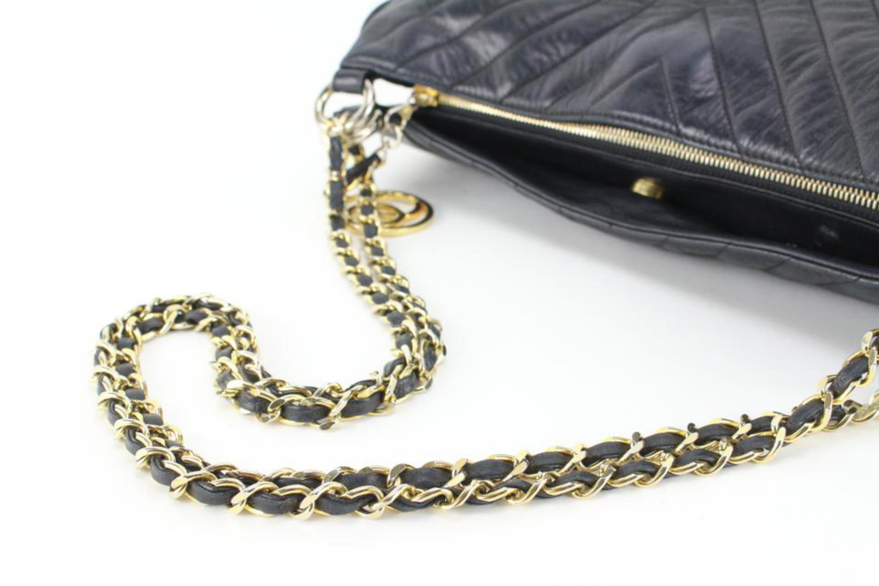 Chanel Quilted Chevron Lambskin Chain Shoulder Bag 60ck816s