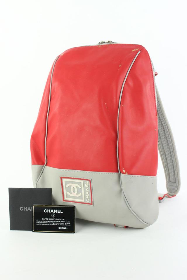 Chanel Red Sports Logo CC Backpack 920cas414