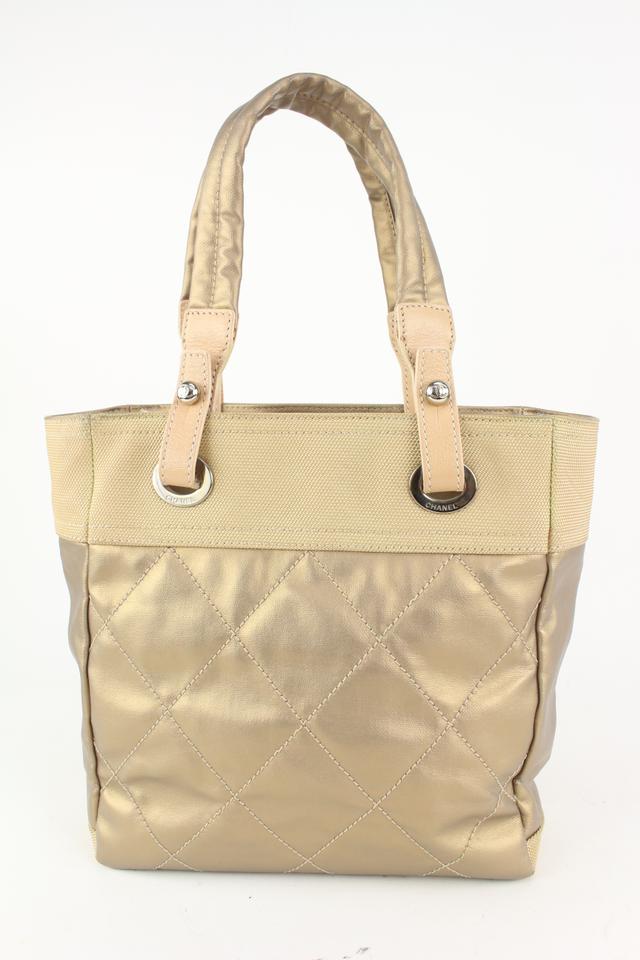 Chanel Quilted Gold Biarritz Shopper Tote Bag 98cas52