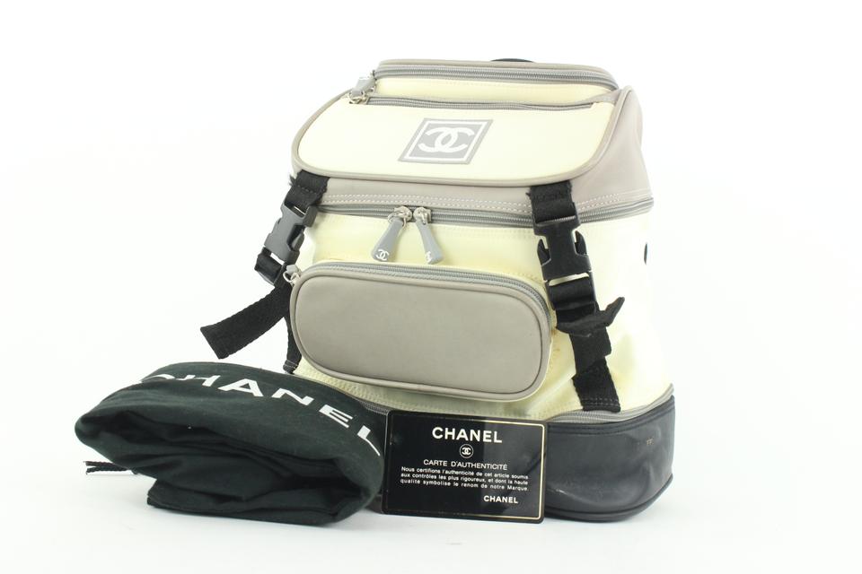 Chanel Grey Black CC Logo Sports Backpack 322cas517