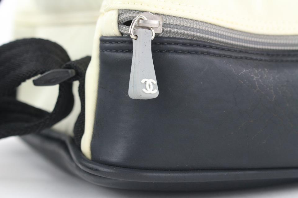 Chanel Grey Black CC Logo Sports Backpack 322cas517
