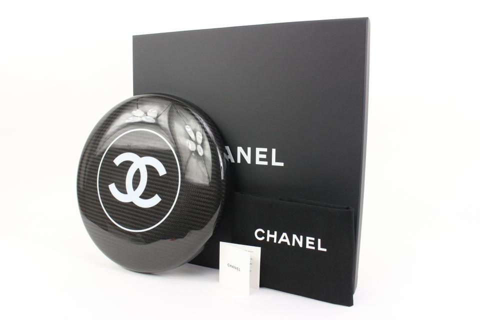 Chanel 22S Black Carbon Fiber CC Logo Frisbee Disc  34ck311s