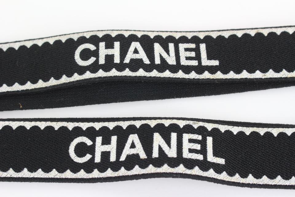 Chanel Limited Runway Black CC Logo Suspenders 37cc811s