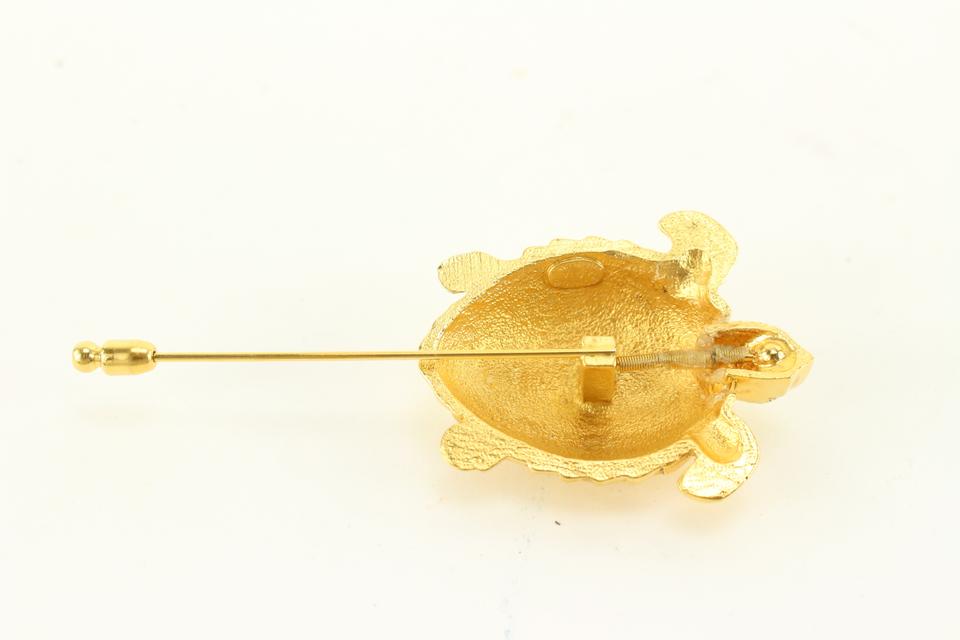 Chanel 96A A07672 Y02003 Gold Plated CC Turtle Pin Tortoise Brooch 22ck76s