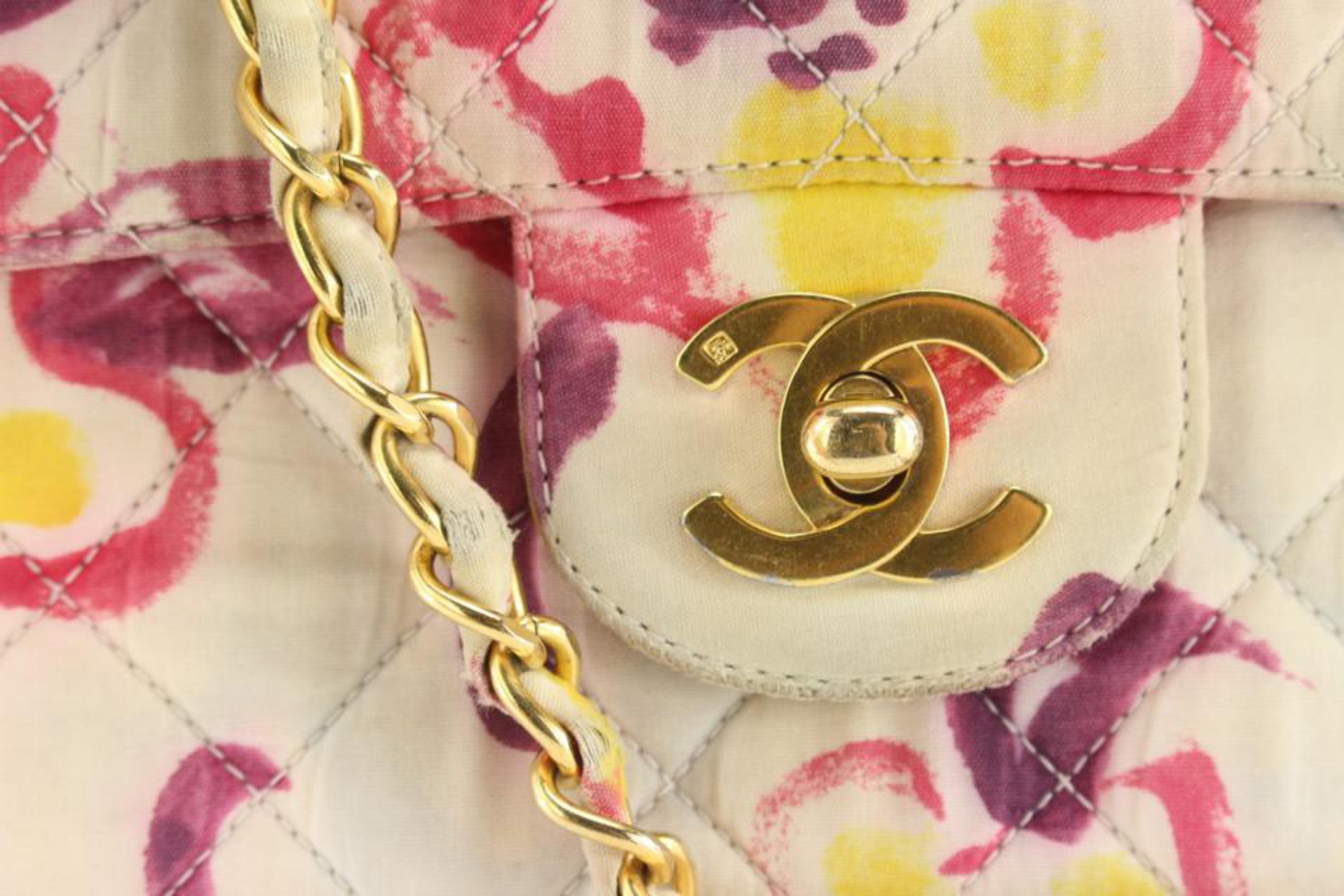 Chanel Watercolor Floral Quilted Medium Classic Flap 2CC1025