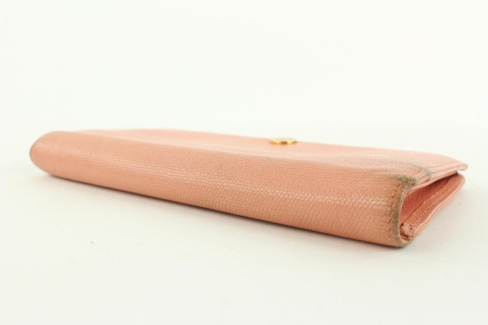Chanel Pink Leather Button Line Flap Wallet 70ccs126