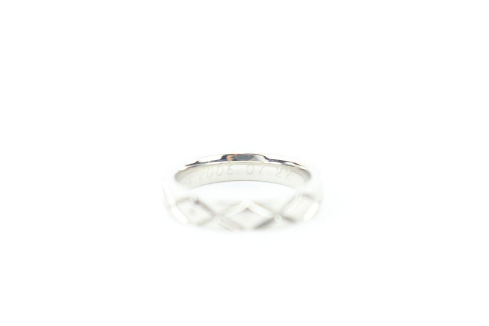 Chanel Size 3.5US PT950 Matelasse Quilted Platinum Ring 606ccs316