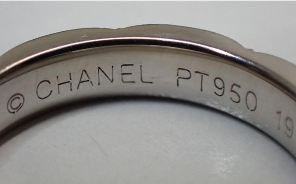 Chanel Size 3.5US PT950 Matelasse Quilted Platinum Ring 606ccs316