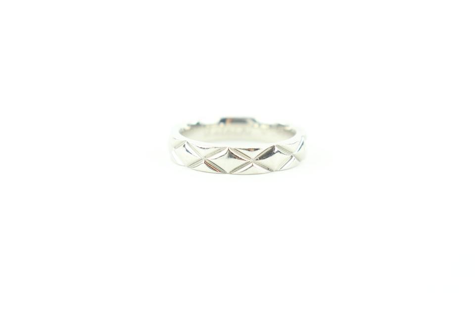 Chanel Size 3.5US PT950 Matelasse Quilted Platinum Ring 606ccs316