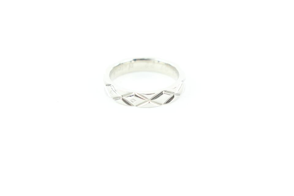 Chanel Size 3.5US PT950 Matelasse Quilted Platinum Ring 606ccs316