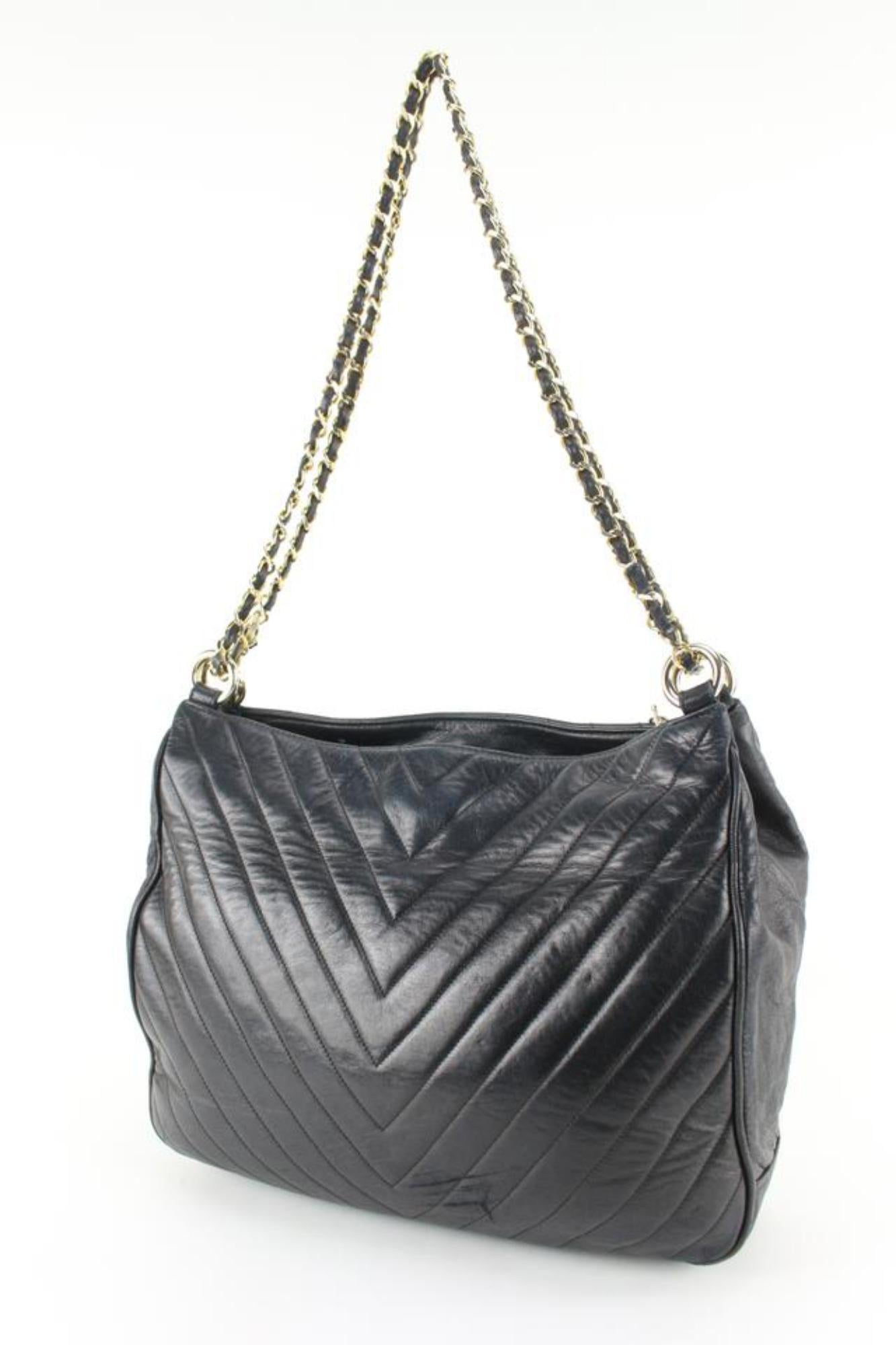 Chanel Quilted Chevron Lambskin Chain Shoulder Bag 60ck816s