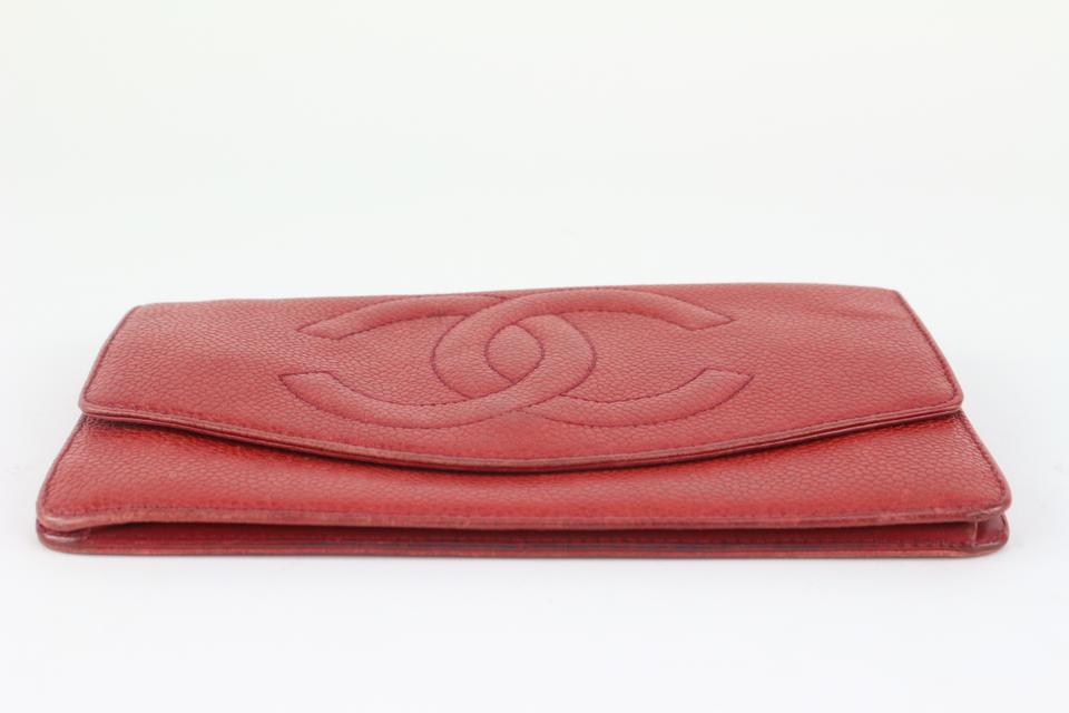 Chanel Red Caviar CC Logo Timeless Wallet 128c47