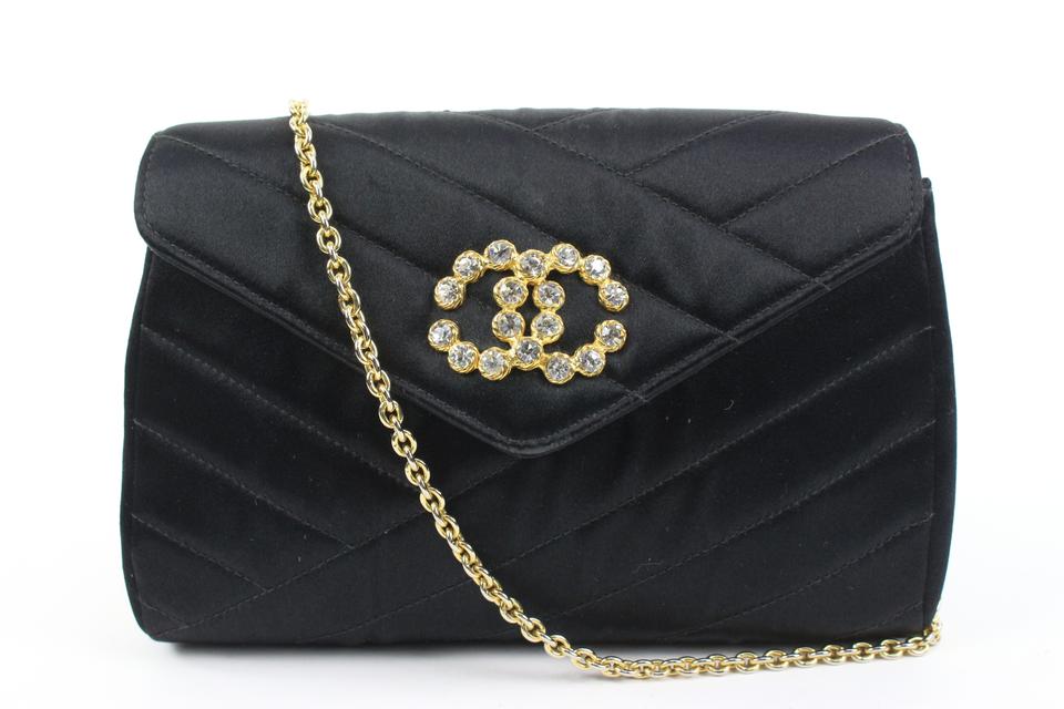 Chanel Chevron Satin Crystal CC Flap s210ck53