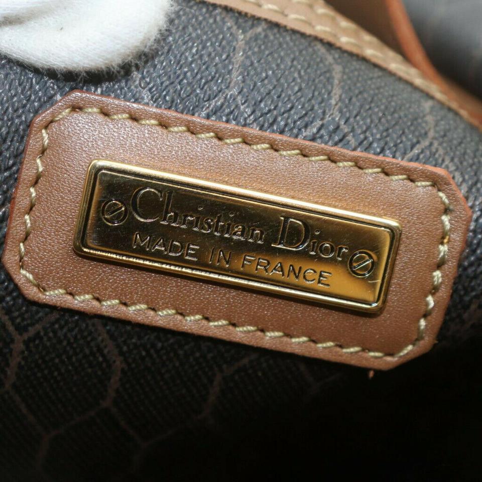 Christian Dior Black Brown Monogram Trotter Honeycomb Boston Duffle Bag 63450