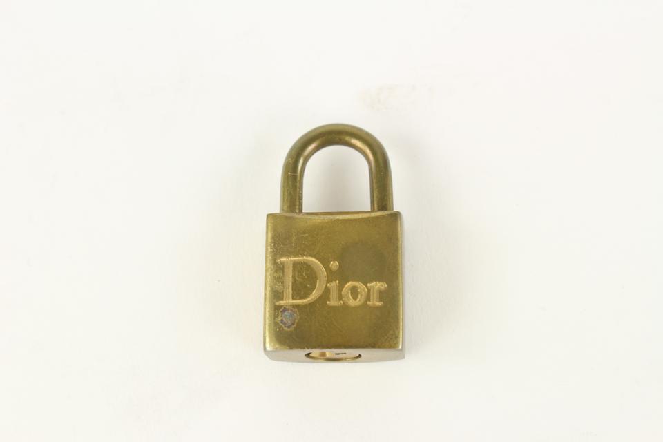 Dior Brass Logo Padlock and Key Lock Bag Charm Cadena 1DR1028