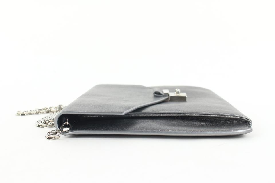 Dior Pewter Silver Chain Flap Crossbody Bag 292da513