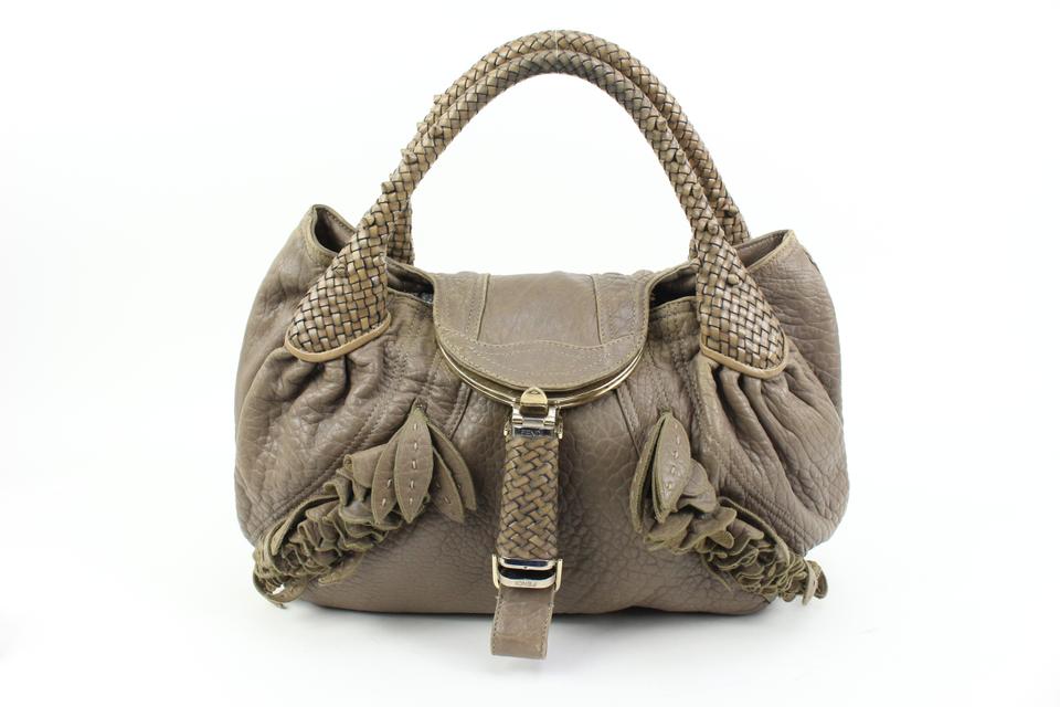 Fendi Taupe Nappa Wisteria Spy Hobo 6f323s