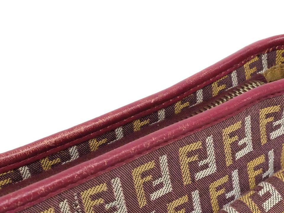 Fendi Bordeaux x Brown Monogram FF Zucca Crossbody Bag 241490