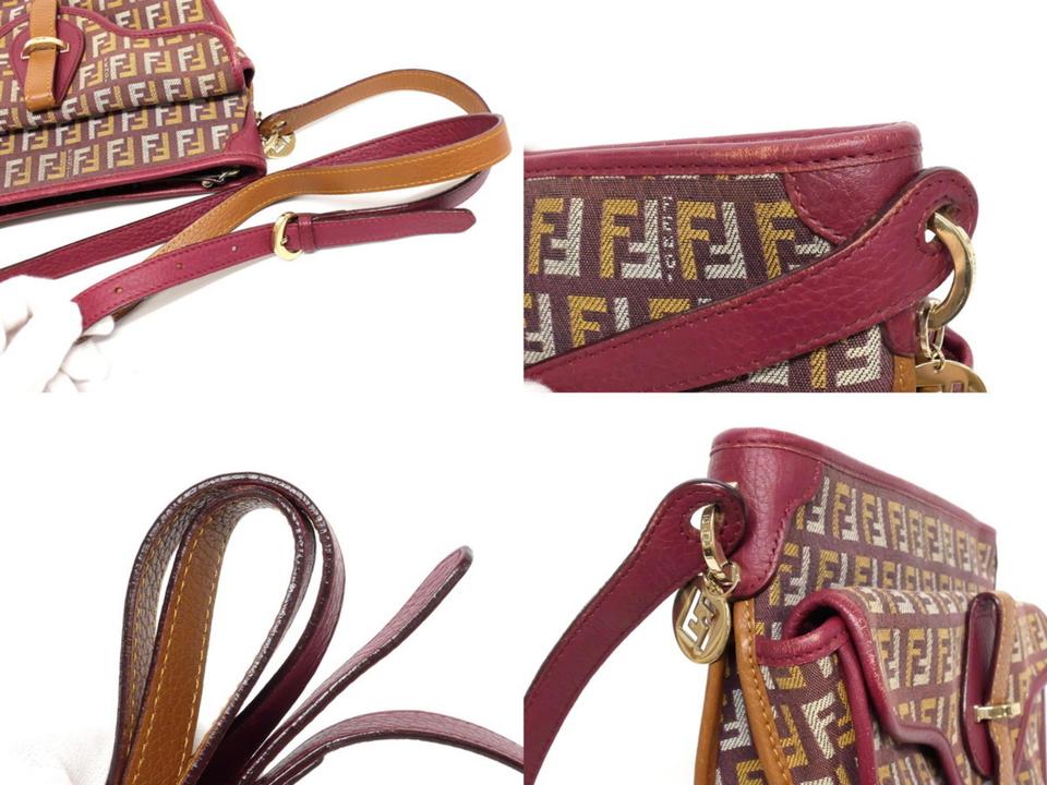 Fendi Bordeaux x Brown Monogram FF Zucca Crossbody Bag 241490