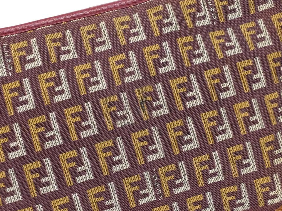 Fendi Bordeaux x Brown Monogram FF Zucca Crossbody Bag 241490