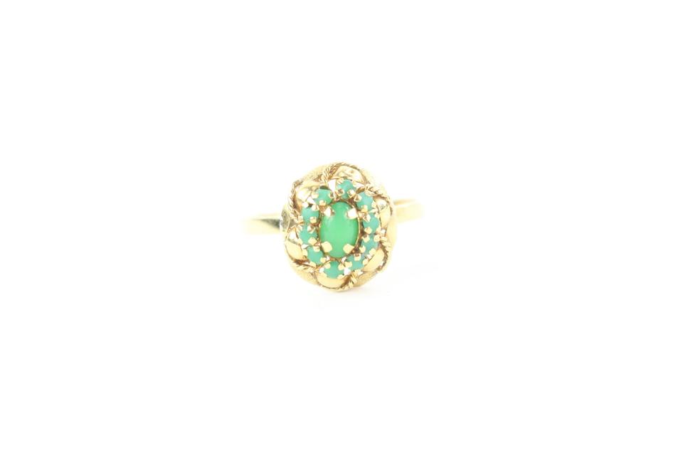Other Size 9 18k Gold Jade Ring 93ot127