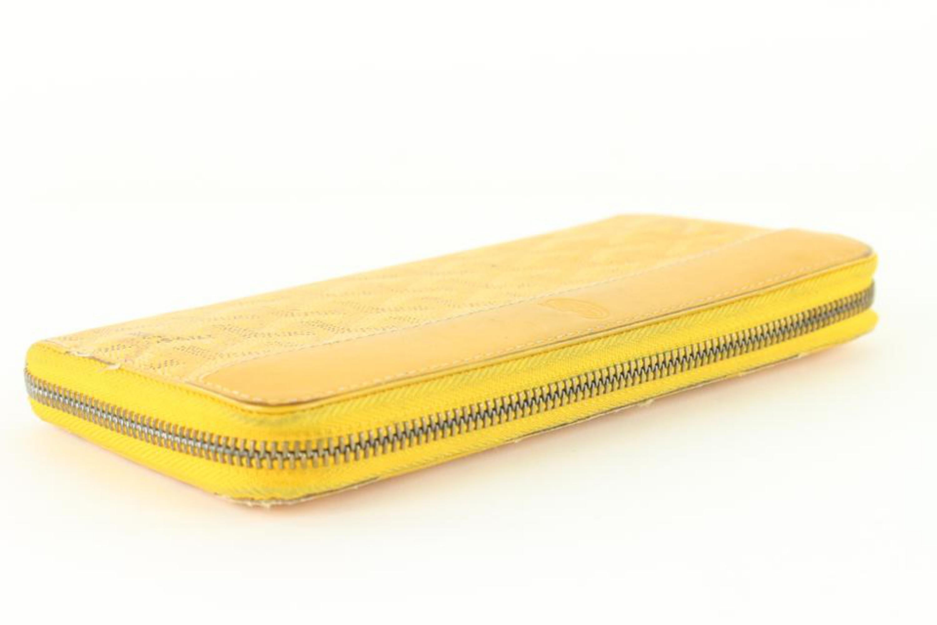 Goyard Yellow Chevron Matignon Zip Around Wallet 1GY1026