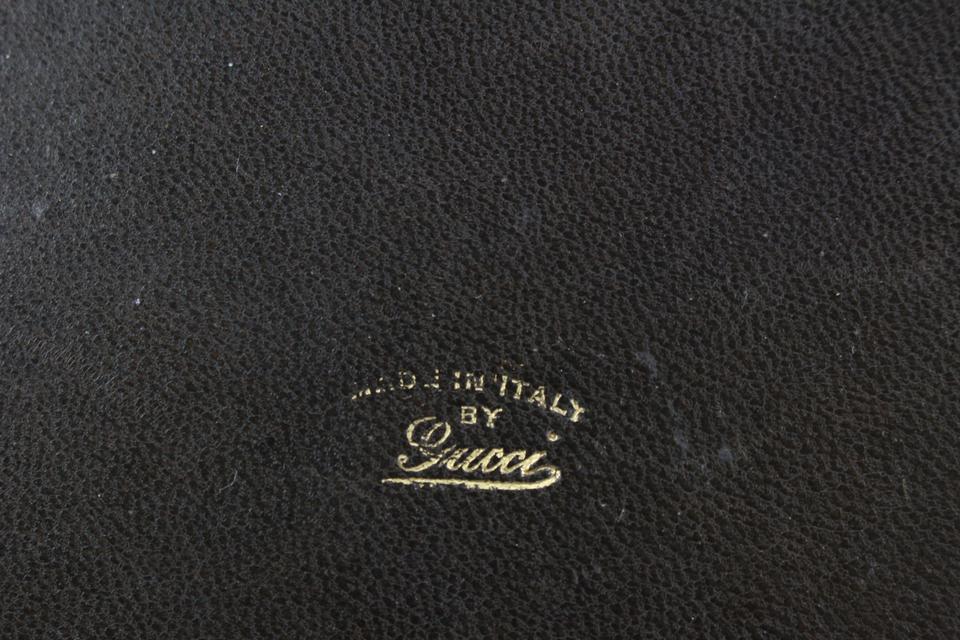Gucci Ultra Rare Brown Leather Web Round Box Case Jar Boite 71g411s