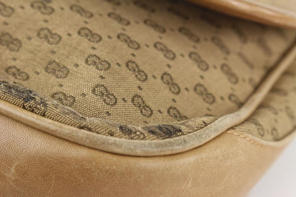 Gucci Beige Micro GG Monogram Crossbody Flap Bag 6G1021