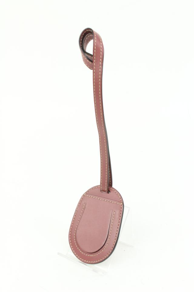 Gucci Mauve Leather Luggage Tag Clochette Bag Charm 20g427s