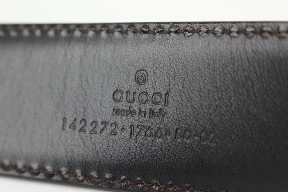 Gucci 80/32 Teal Leather G Logo Belt 128g41
