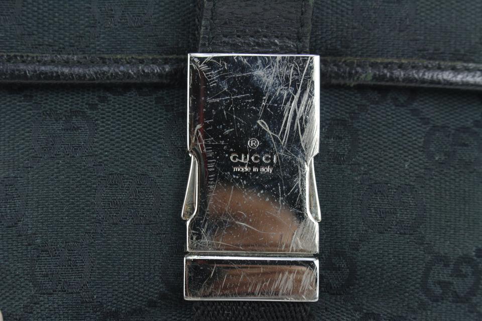 Gucci Black Monogram GG Waist Bag Belt Pouch Fanny Pack 1015g48